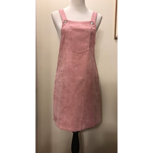 pocket front overall corduroy dress